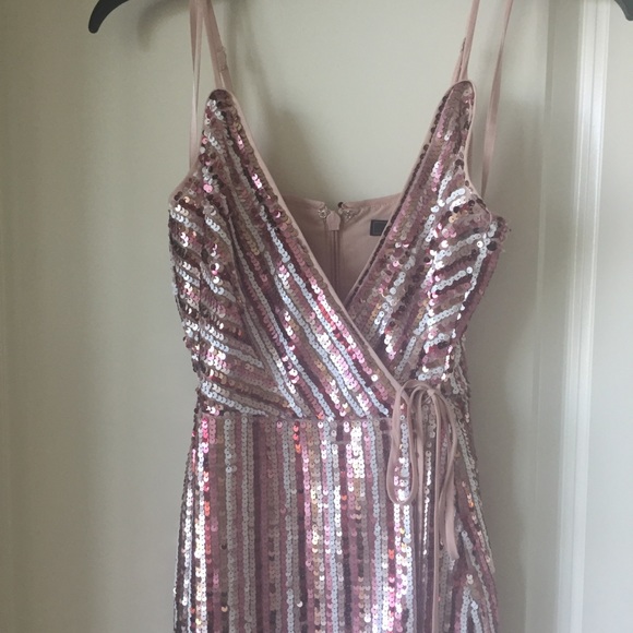 New BCBGMaxazria Sequin Wrap Dress - Picture 8 of 11